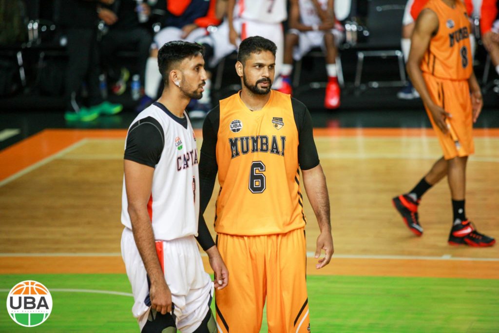 Amjyot Singh Gill and Jagdeep Bains in action for Delhi Capitals and Mumbai Challengers in UBA Season 4 at Satyabhama University, Chennai.