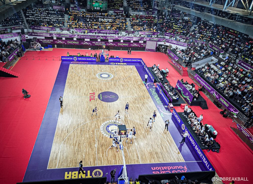 View from the rafters in the November window of the FIBA Asia Cup 2025 Qualifiers in Chennai.